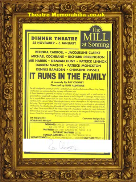 Ron Aldridge Autograph Director Runs In The Family Signed Flyer