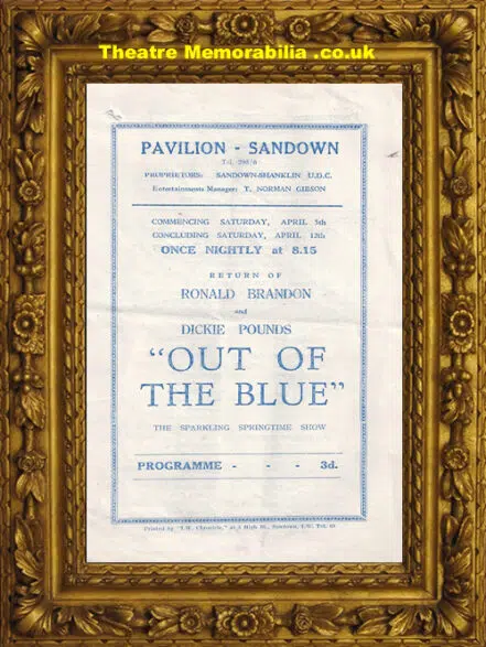 Sandown Pavilion Theatre – Out Of The Blue – 1940s