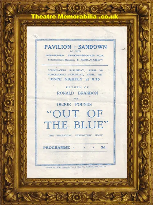 Sandown Pavilion Theatre - Out Of The Blue - 1940s