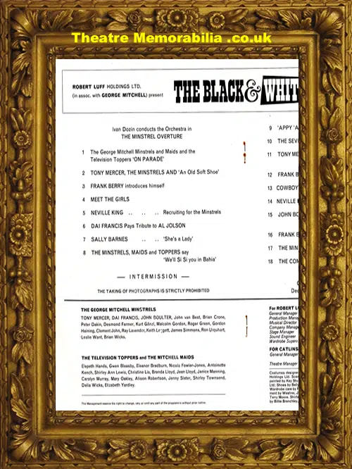 Scarborough - Futurist Theatre - Black & White Minstrel Show 60s