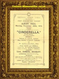 Sheffield Albert Hall – Cinderella Concert – 1913