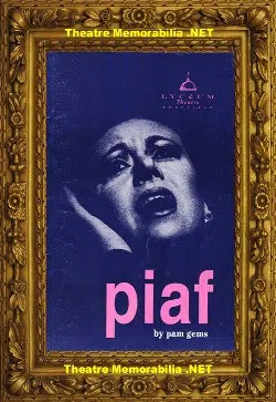 Sheffield Lyceum Theatre – Piaf 1993 – Elaine Page – Plus Flyer