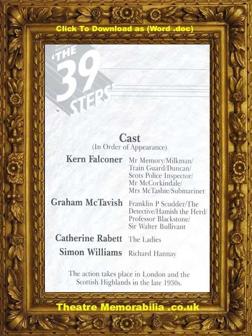 Sheffield Lyceum Theatre - The 39 Steps - 2001 Simon Williams