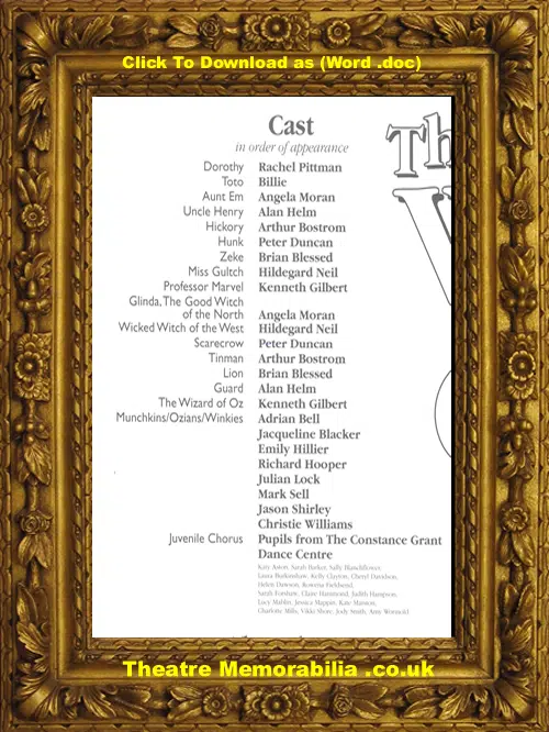 Sheffield Lyceum Theatre - Wizard Of Oz - 1995 Rachel Pittman