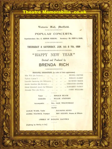 Sheffield Victoria Hall – Happy New Year – 1939