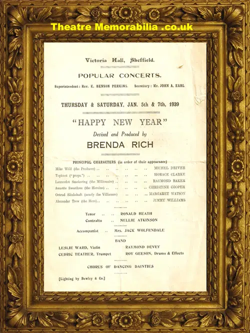 Sheffield Victoria Hall - Happy New Year - 1939