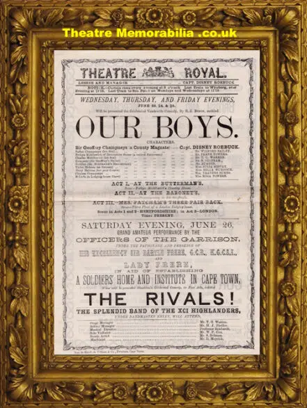 South Africa – Theatre Royal – Our Boys – 1880