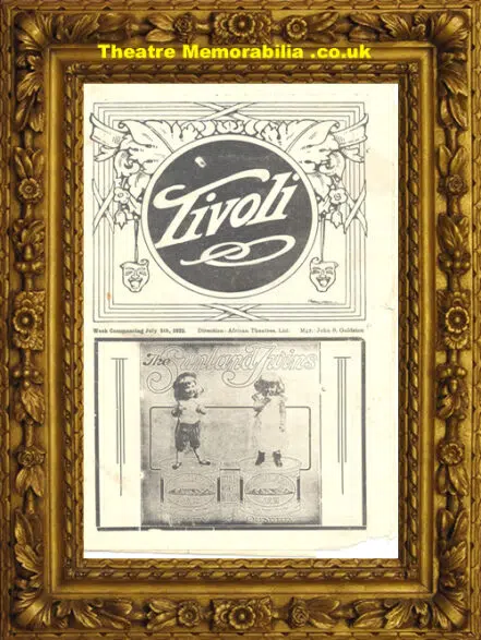 South Africa Tivoli Theatre – Vaudeville Artistes – 1922