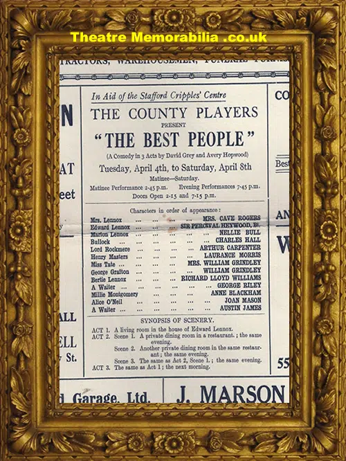 Stafford Borough Hall - The Best People - 1933
