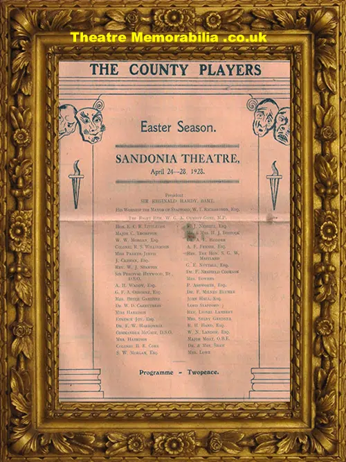 Stafford Sandonia Theatre - Lilies Of The Feild - 1928