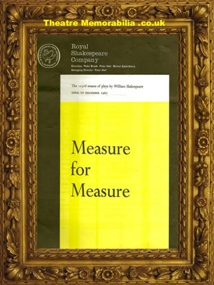 Stratford Royal Shakespeare Theatre – Measure – 1962 Judi Dench
