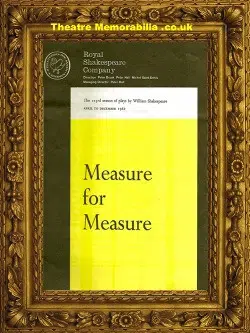 Stratford Royal Shakespeare Theatre – Measure – 1962 Judi Dench