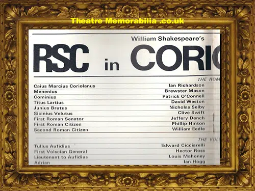 Stratford RSC Theatre - Coriolanus - 1967 - Helen Mirren