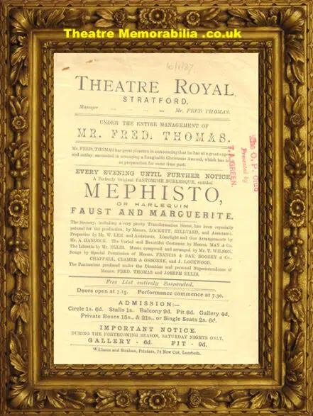 Stratford Theatre Royal – Mephisto – 1887