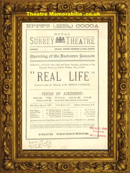 Surrey Royal Theatre – Real Life – 1882