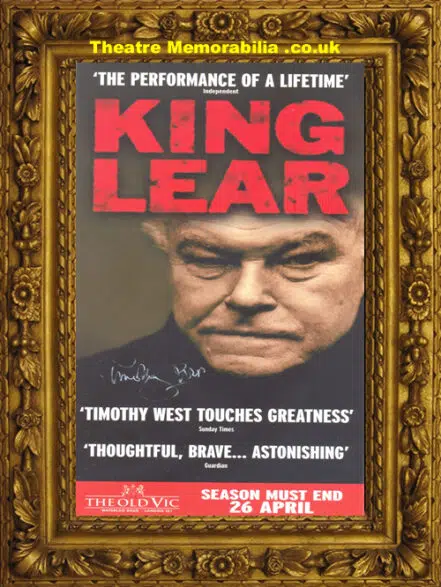 Timothy West Autograph Signed Theatre Flyer – King Lear