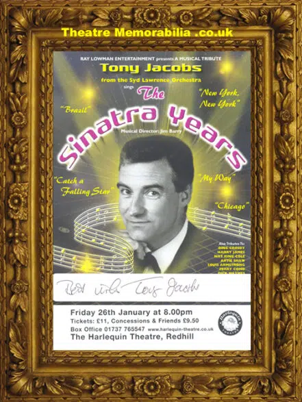 Tony Jacobs Autograph Signed Concert Flyer – Sinatra Years