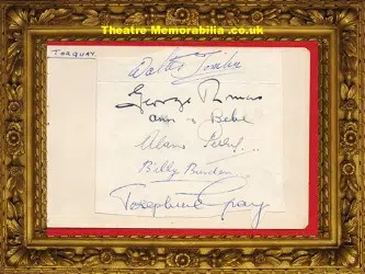 Torquay Pantomime Signed Sheet 1950s Billy Burden + Others