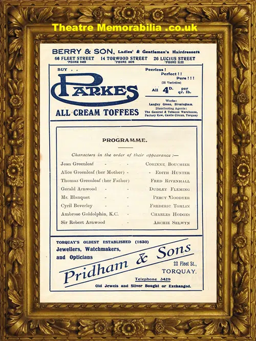 Torquay Pavilion Theatre - Bird In Hand - 1928