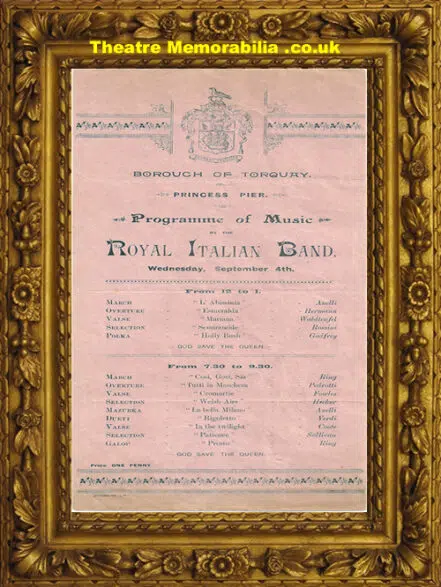 Torquay Prince’s Pier – Royal Italian Band – 1890’s