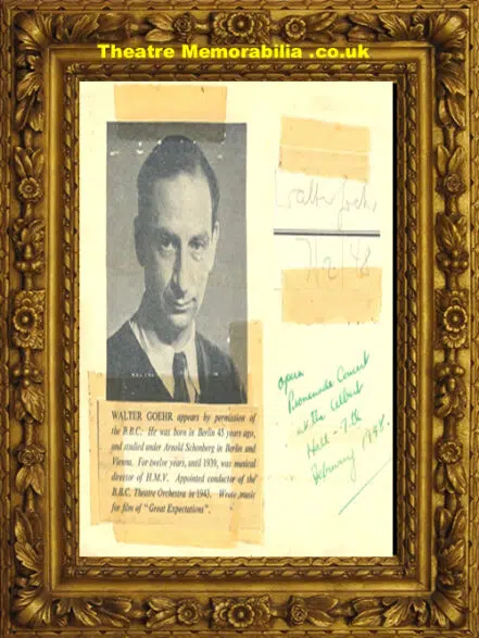 Walter Goher + Tito Gobbi + James Johnston + Autographs 1940’s