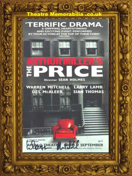 Warren Mitchell Autograph Signed Theatre Flyer – The Price