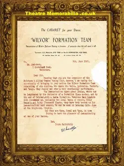 Wilvor Formation Dance Team Souvenir Letter - 1948