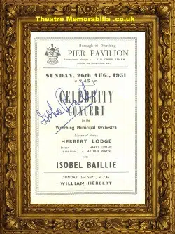 Worthing Pier Pavilion – Celebrity Concert Signed Isobel Bailli