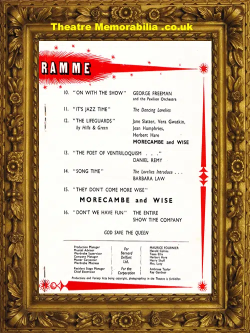 Yarmouth Wellington Pier Pavilion - Morecambe + Wise 1964