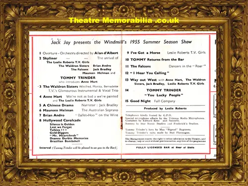 Yarmouth Windmill Theatre - Tommy Trinder - 1955