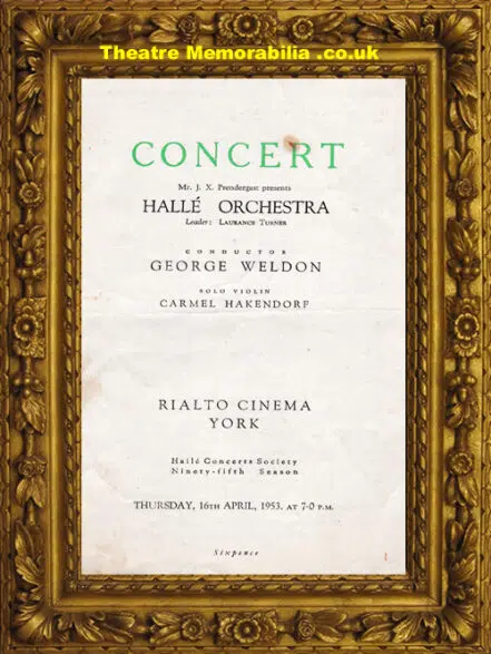 York Rialto Cinema –  Halle Orchestra 1953 – George Weldon