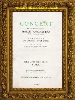 York Rialto Cinema –  Halle Orchestra 1953 – George Weldon