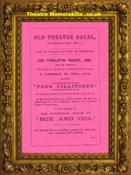 Yorkshire Old Theatre Royal – Poor Pillicoddy + Box & Cox – 1881