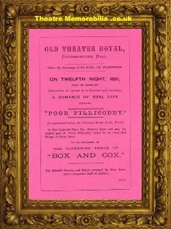 Yorkshire Old Theatre Royal – Poor Pillicoddy + Box & Cox – 1881