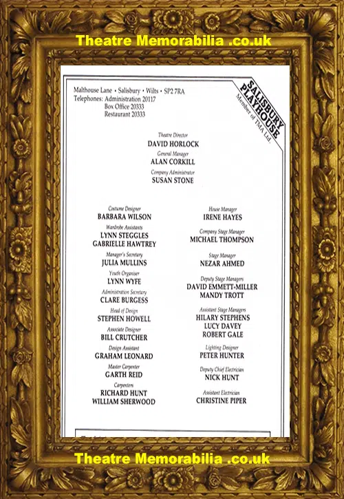 Salisbury Playhouse Theatre - Volpone - 1987