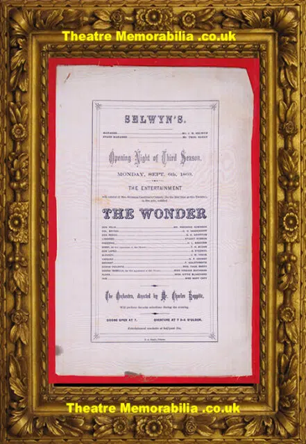 America Boston Massachusetts Selwyns Theatre – The Wonder – 1869