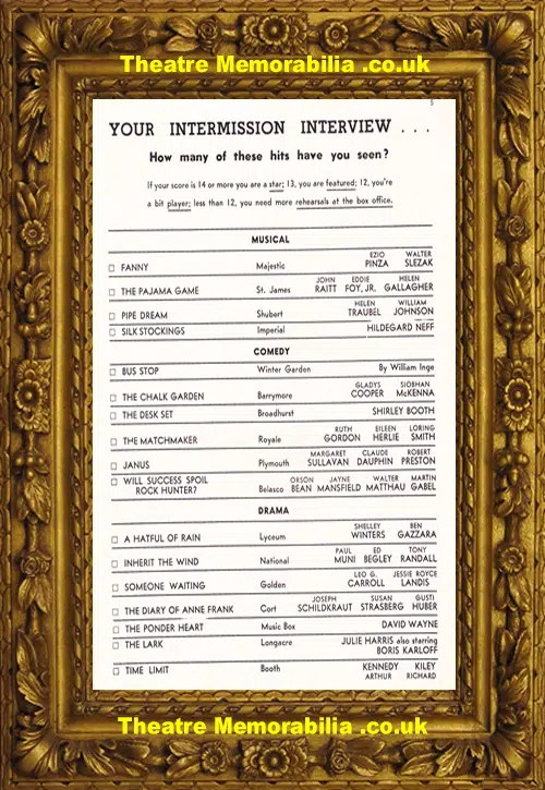 America Ethel Barrymore Theatre - The Chalk Garden - 1956 - USA