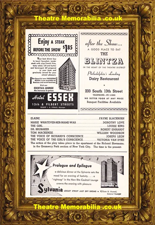 America Philadelphia Forrest Theatre - The Seven Year Itch 1955
