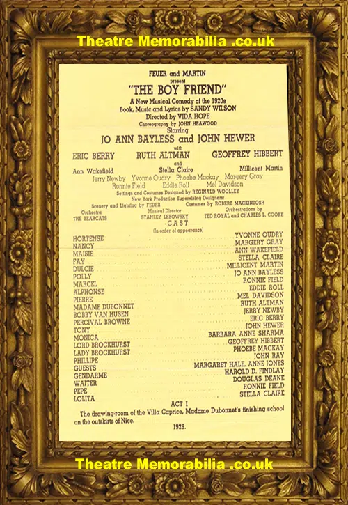America Royale Theatre - The Boyfriend - 1954 - Millicent Martin