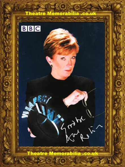 Anne Robinson Autograph Signed Picture – BBC Weakest Link