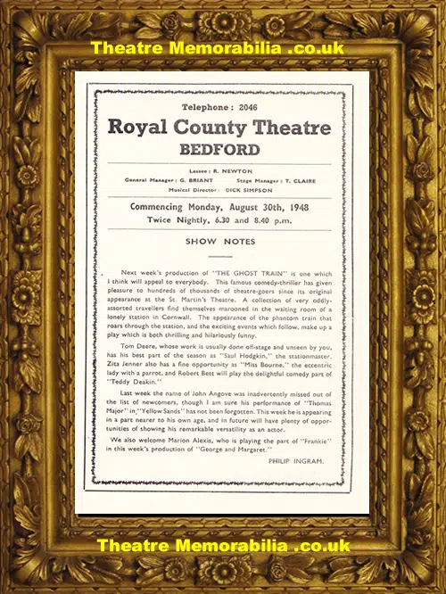 Bedford Royal County Theatre - George And Margaret - 1948