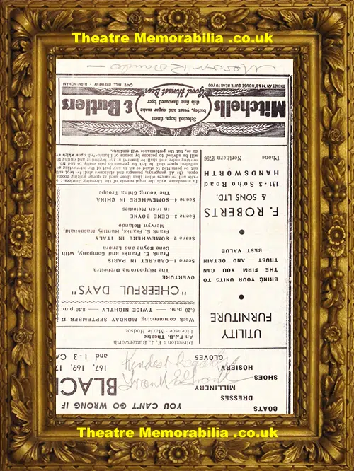 Birmingham Aston Hippodrome Theatre - Cheerful Days - 1940s Auto