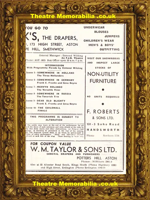 Birmingham Aston Hippodrome Theatre - Cheerful Days - 1940s Auto