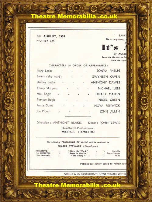 Bournemouth Palace Court Theatre - It's A Boy - 1955
