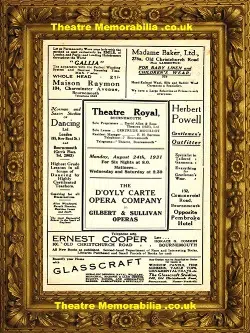 Bournemouth Theatre Royal – Gilbert & Sullivan Opera – 1931