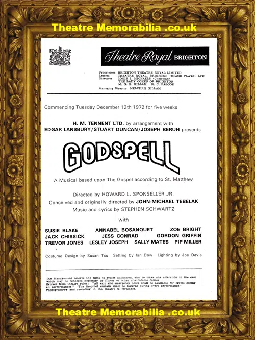 Brighton Theatre Royal - Godspell - 1972 - Jess Conrad