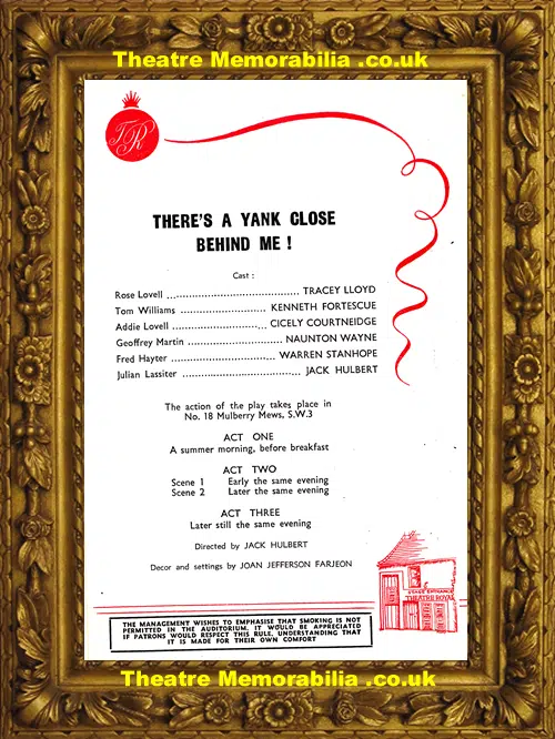 Brighton Theatre Royal - There's A Yank Close Behind Me - 1963