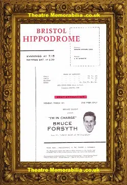 Bristol Hippodrome Theatre – I’m In Charge – 1959 Bruce Forsyth
