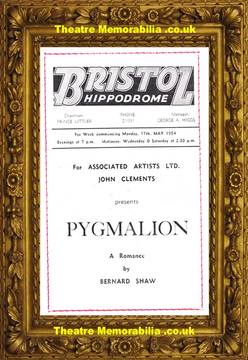 Bristol Hippodrome Theatre - Pygmalion - 1954
