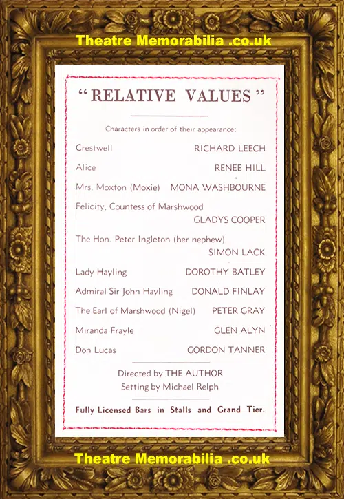 Bristol Hippodrome Theatre - Relative Values - 1953